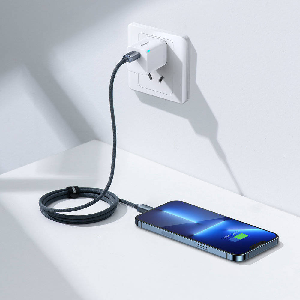 کابل 2 متری تایپ سی به لایتنینگ بیسوس Baseus crystal shine series USB Type C to Lightning 20W CAJY000301 2m