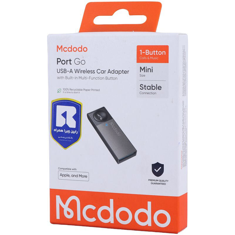 دانگل بلوتوث خودرو مک دودو مدل Mcdodo USB-A Wireless Bluetooth Car Adaptor OT-825