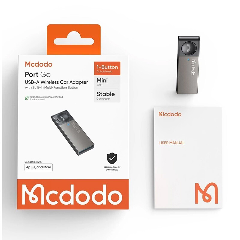 دانگل بلوتوث خودرو مک دودو مدل Mcdodo USB-A Wireless Bluetooth Car Adaptor OT-825
