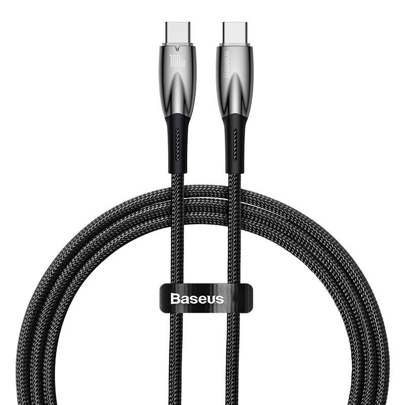 کابل 1 متری دو سر تایپ سی 100 وات بیسوس Baseus Cable Type-C to Type-C PD Charging 100W Glimmer CADH000701 1m
