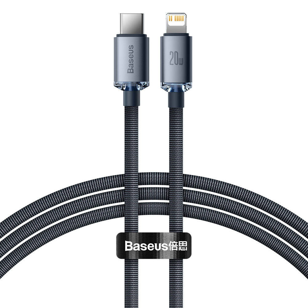 کابل 2 متری تایپ سی به لایتنینگ بیسوس Baseus crystal shine series USB Type C to Lightning 20W CAJY000301 2m