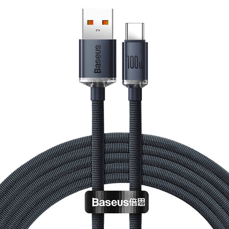 کابل 1.2 متری تایپ سی 100 وات بیسوس Baseus crystal shine series CAJY000401,CAJY000403 USB to USB-C