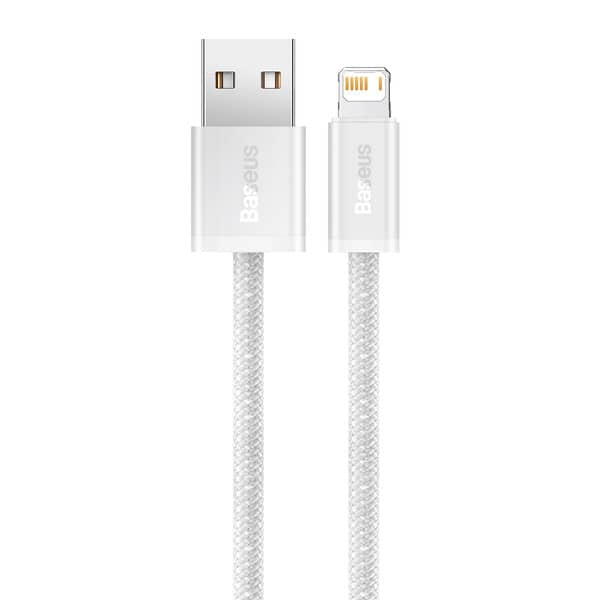 کابل 1 متری لایتنینگ بیسوس Baseus CALD000402 Dynamic Series 2.4A USB to Lightning white 1m
