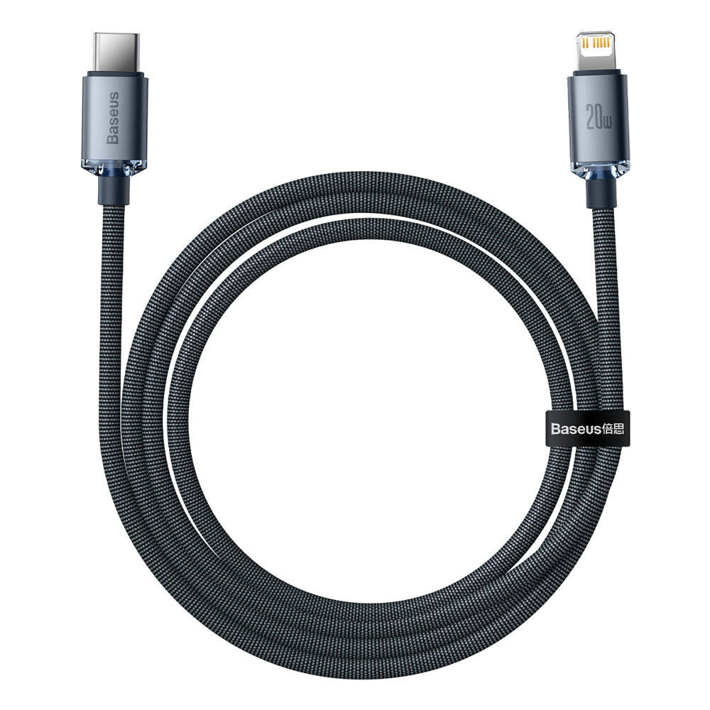 کابل 2 متری تایپ سی به لایتنینگ بیسوس Baseus crystal shine series USB Type C to Lightning 20W CAJY000301 2m