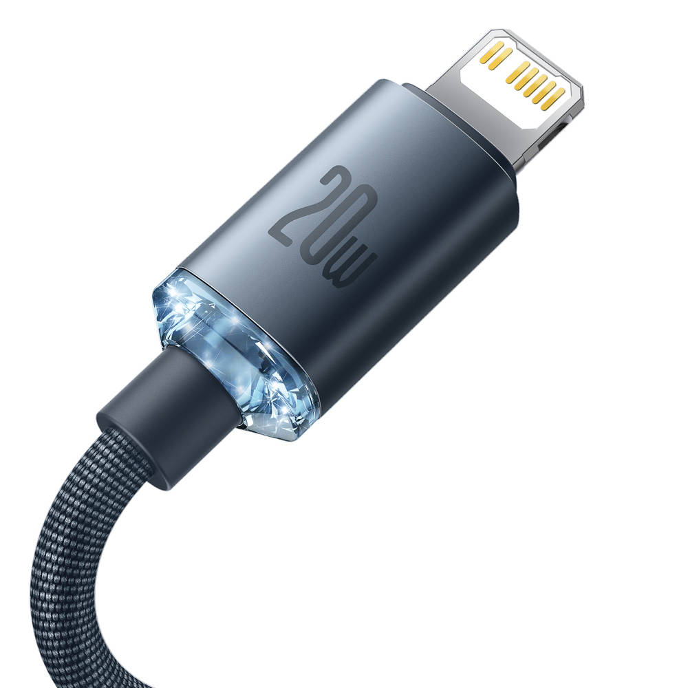 کابل 2 متری تایپ سی به لایتنینگ بیسوس Baseus crystal shine series USB Type C to Lightning 20W CAJY000301 2m