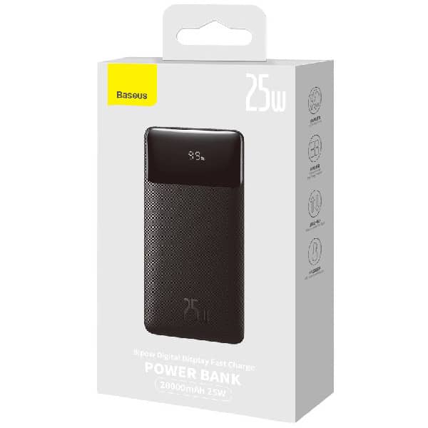 پاور بانک بیسوس ظرفیت 20000 میلی آمپر توان 25 وات Power Bank Baseus Bipow PPBD020301 25W