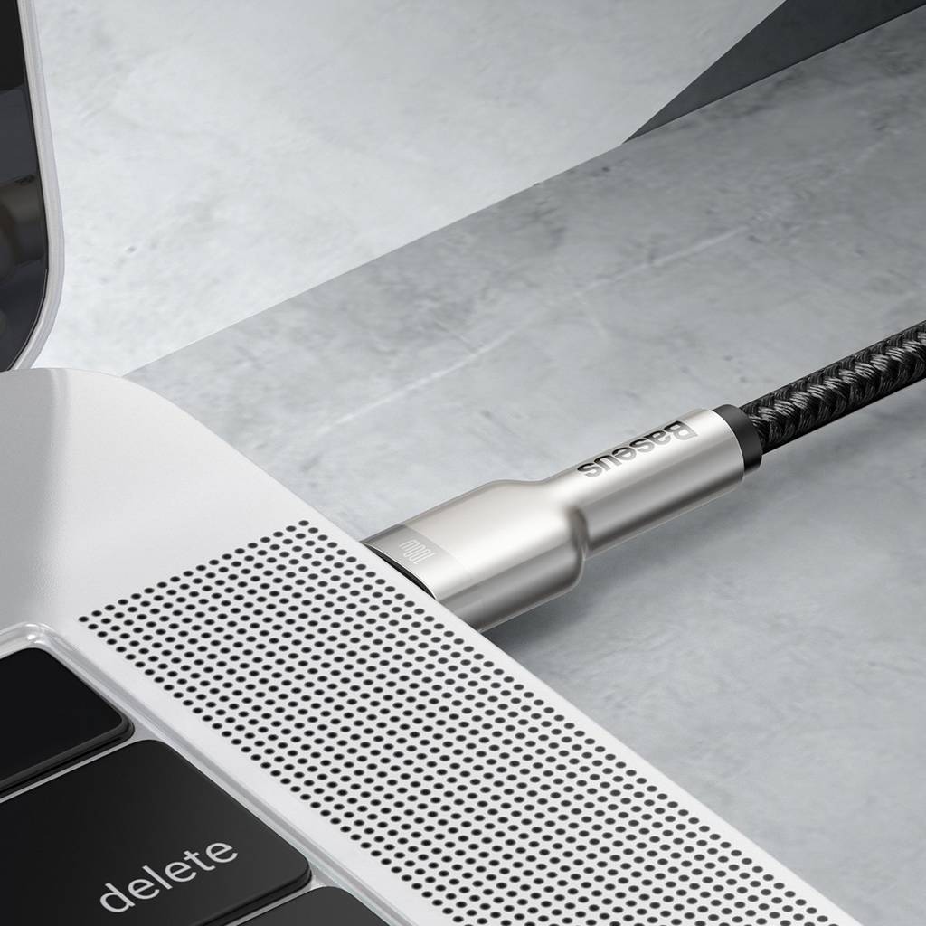 کابل 1 متری دو سر تایپ سی 100 وات بیسوس Baseus Cable USB-C to USB-C Baseus Cafule, 100W, 1m black CATJK-C01