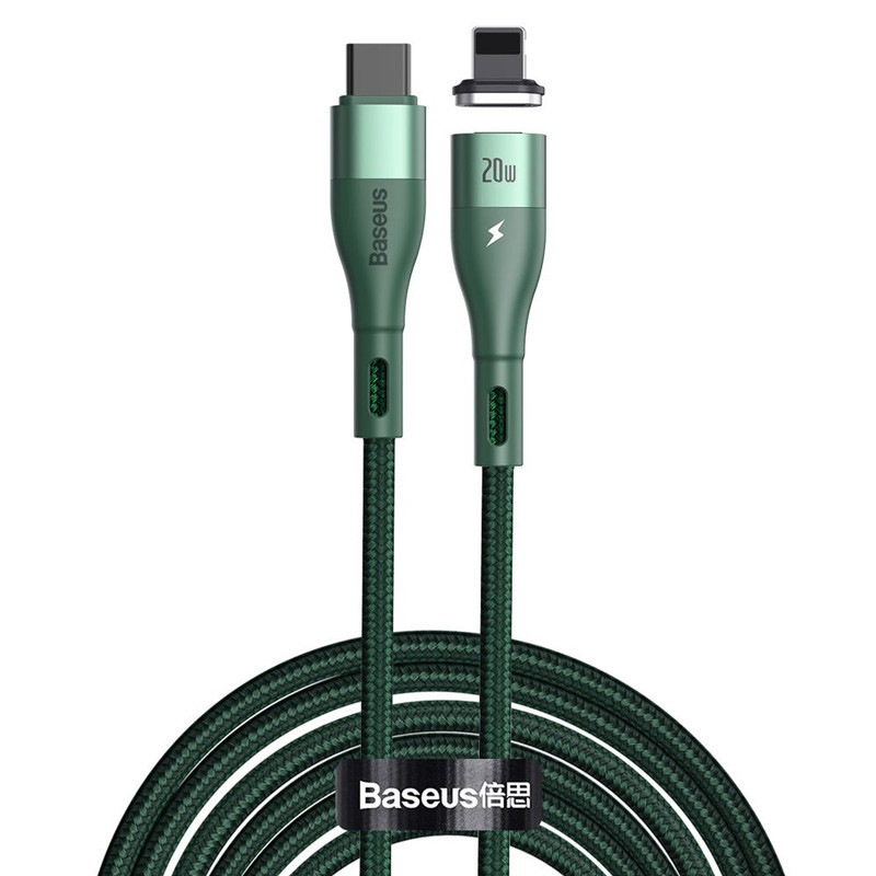 کابل شارژ لایتنینگ مگنتی 2 متری بیسوس مدل Baseus Zinc Magnetic 20W Fast Charging Type-C to Lightning Cable