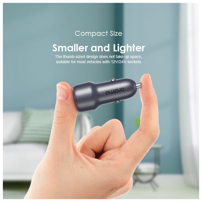 شارژر فندکی 38 وات اورایمو مدل Oraimo Bullet 38 OCC-72D Dual Port Car Charger 38W