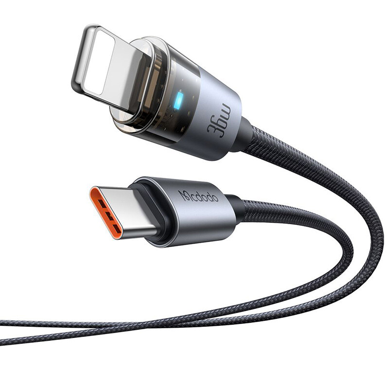 کابل 1.2 متری Type-C به لایتنینگ مک دودو 36 وات مدل Mcdodo CA-694 Type-C To Lightning 3A PD 36W 1.2m Fast Charging Cable
