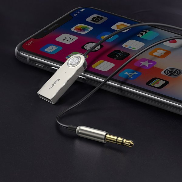 گیرنده بلوتوثی بیسوس مدل Baseus BA01 Audio Adapter Wireless Adapter Cable Car AUX 3.5mm Bluetooth CABA01-01