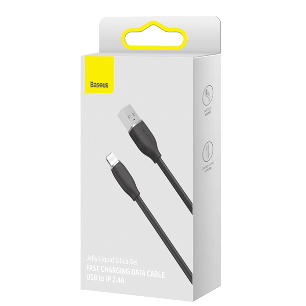 کابل لایتنینگ 1.2 متری سیلیکاژل بیسوس Baseus Jelly Liquid Silica Fast Charging Data Cable USB to iP 2.4A CAGD000001 1.2m