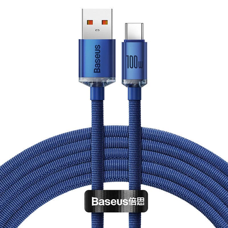 کابل 1.2 متری تایپ سی 100 وات بیسوس Baseus crystal shine series CAJY000401,CAJY000403 USB to USB-C