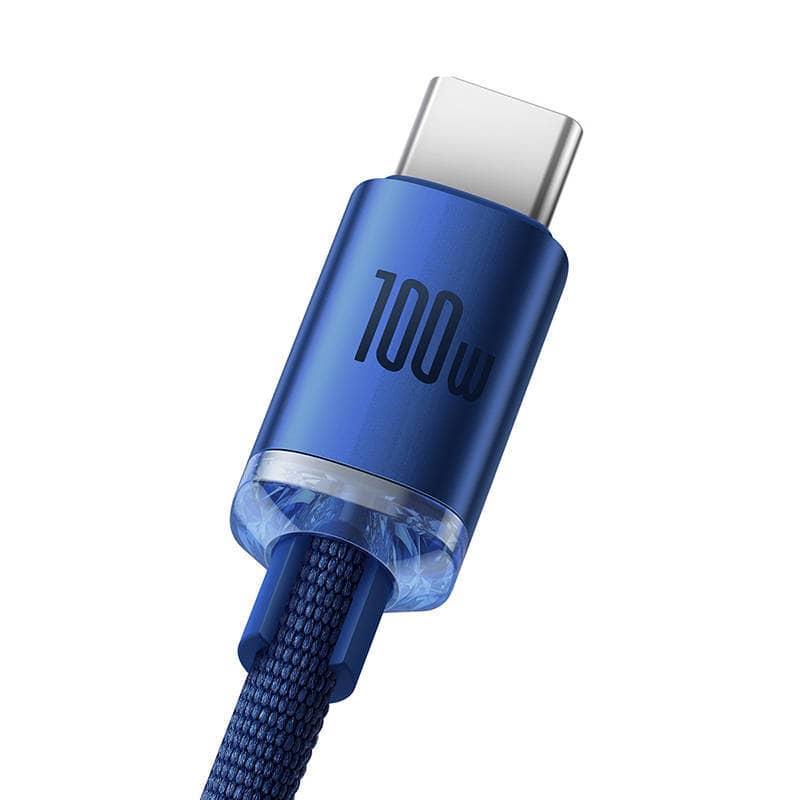 کابل 1.2 متری تایپ سی 100 وات بیسوس Baseus crystal shine series CAJY000401,CAJY000403 USB to USB-C