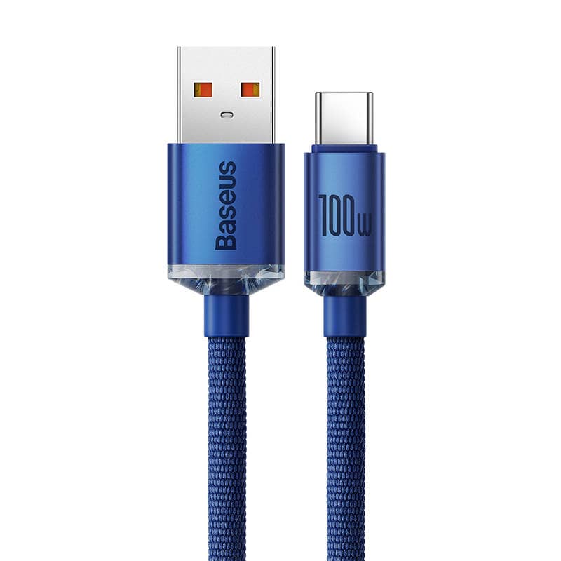 کابل 1.2 متری تایپ سی 100 وات بیسوس Baseus crystal shine series CAJY000401,CAJY000403 USB to USB-C