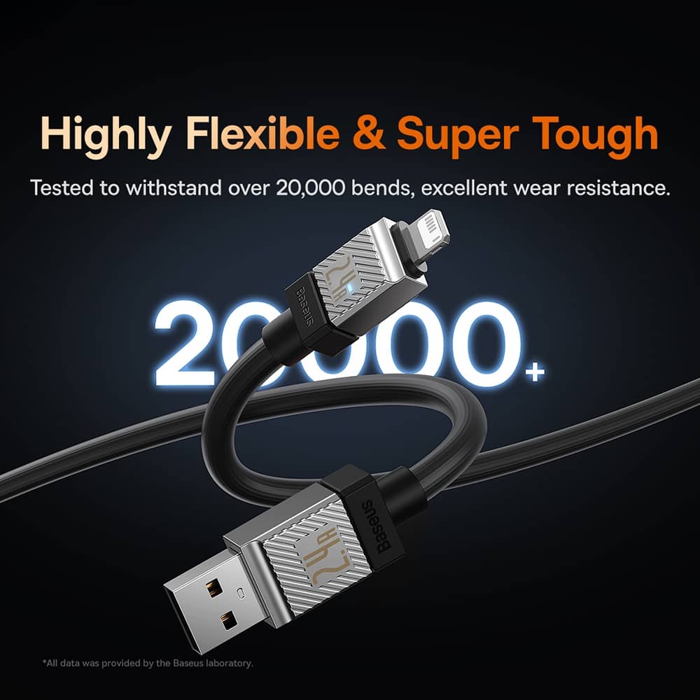 کابل لایتنینگ 1 متری بیسوس 2.4 آمپر مدل Baseus CoolPlay Series Fast Charging Cable USB to iP 2.4A 1m CAKW000401