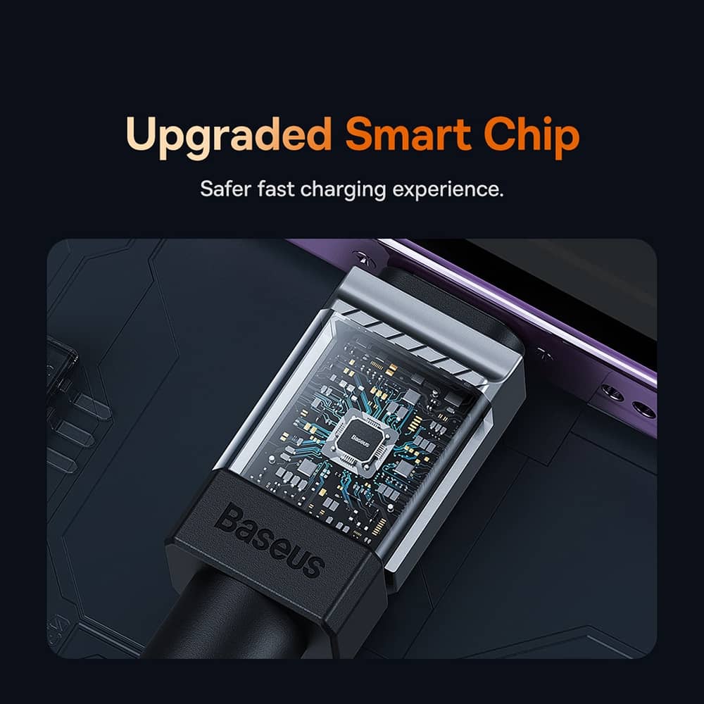 کابل لایتنینگ 1 متری بیسوس 2.4 آمپر مدل Baseus CoolPlay Series Fast Charging Cable USB to iP 2.4A 1m CAKW000401