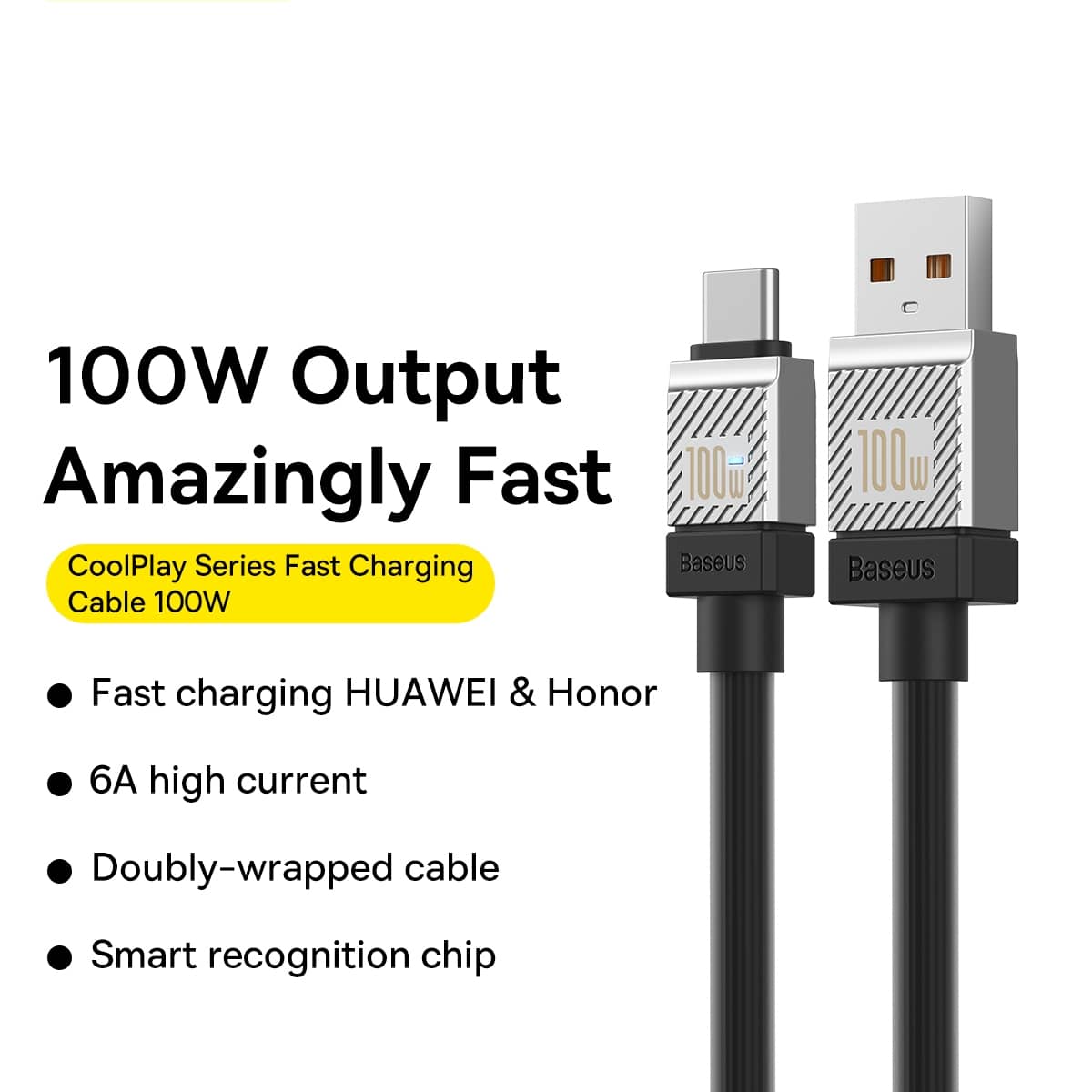 کابل تایپ سی 2 متری بیسوس 100 وات مدل Baseus CoolPlay Series Fast Charging Data USB to Type-C 100W 2M CAKW000702