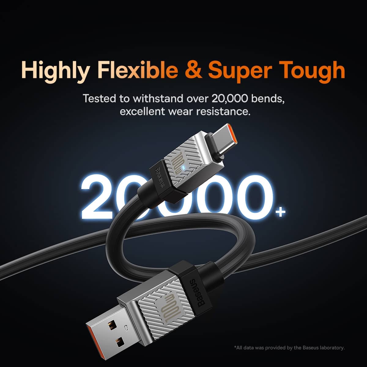 کابل تایپ سی 2 متری بیسوس 100 وات مدل Baseus CoolPlay Series Fast Charging Data USB to Type-C 100W 2M CAKW000702