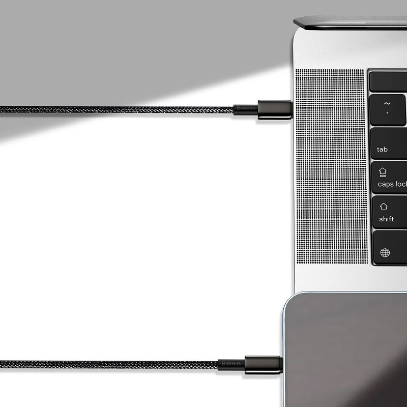 کابل شارژ 2 متری Type-C به لایتنینگ بیسوس مدل Baseus Tungsten Gold Cable Type-C to iP 20W 2m CATLWJ-A01