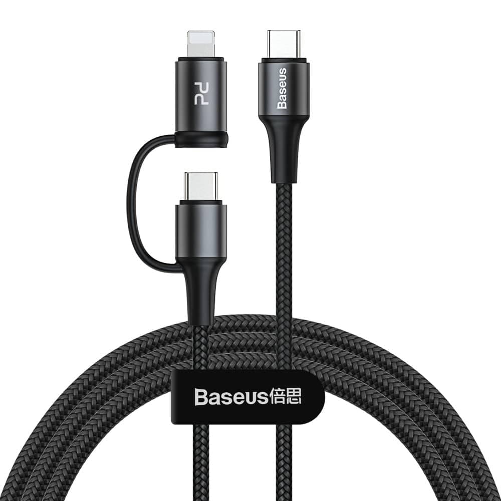 کابل تبدیل USB-C به USB-C/لایتنینگ 1 متری بیسوس مدل CATLYW-H01