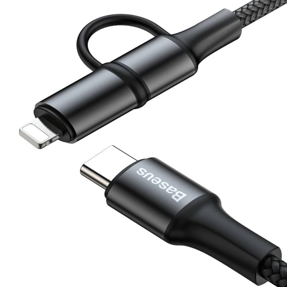 کابل تبدیل USB-C به USB-C/لایتنینگ 1 متری بیسوس مدل CATLYW-H01