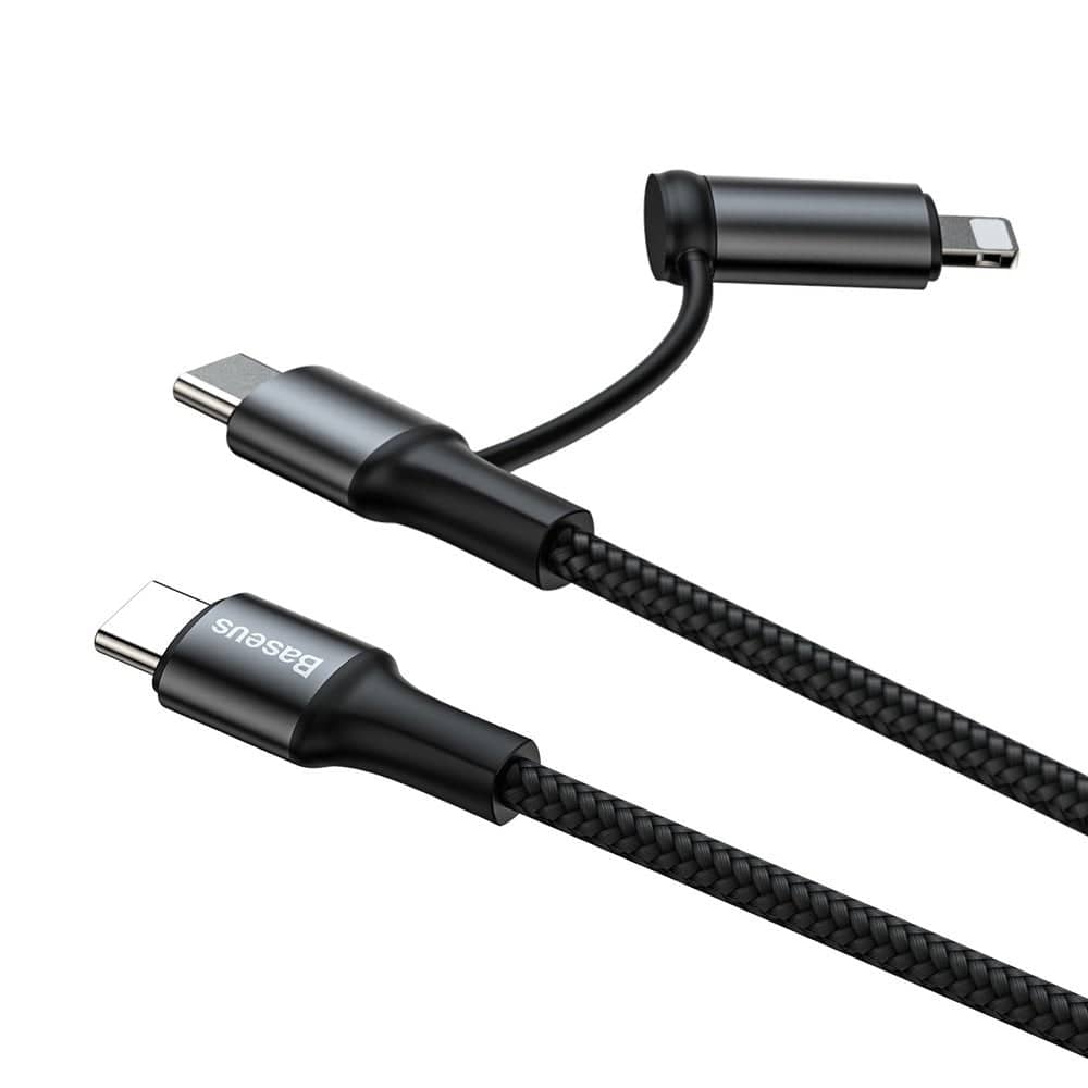 کابل تبدیل USB-C به USB-C/لایتنینگ 1 متری بیسوس مدل CATLYW-H01