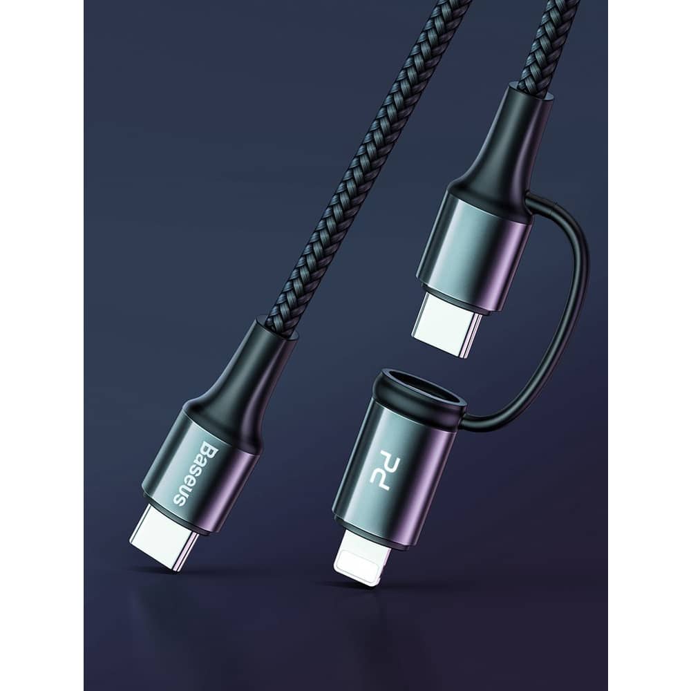 کابل تبدیل USB-C به USB-C/لایتنینگ 1 متری بیسوس مدل CATLYW-H01