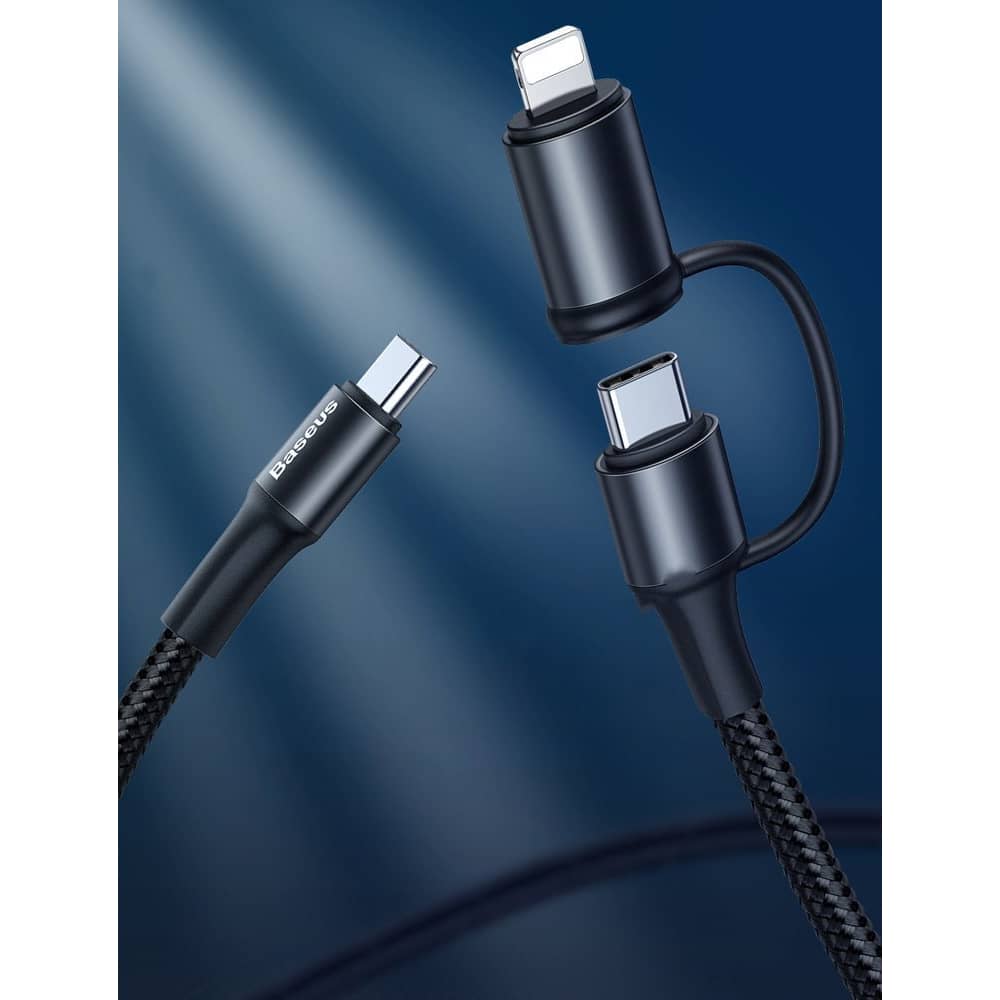 کابل تبدیل USB-C به USB-C/لایتنینگ 1 متری بیسوس مدل CATLYW-H01