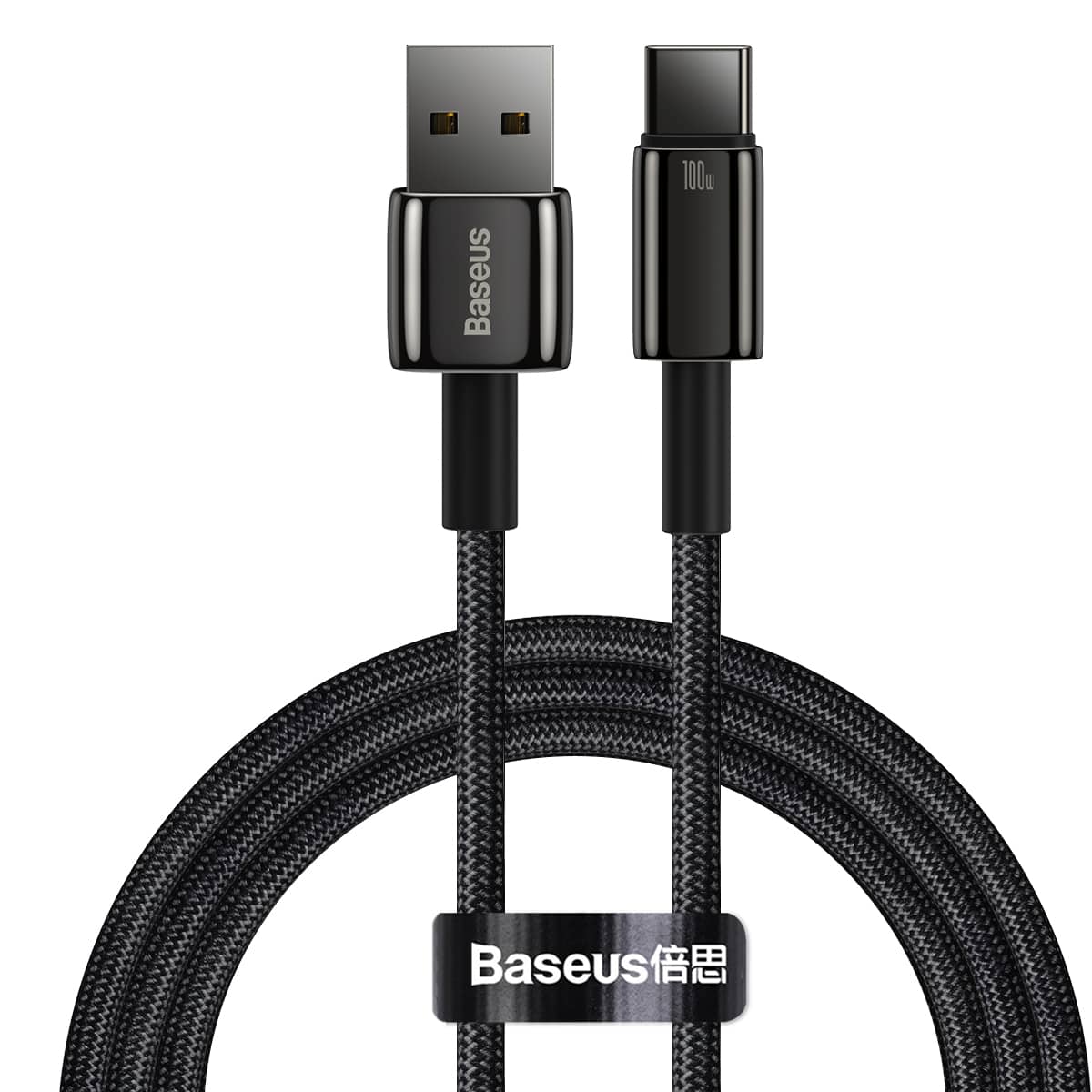 کابل شارژ 1 متری USB به Type-C بیسوس 100 وات مدل Baseus Tungsten Gold Fast Charging Data USB to Type-C 100W 1M CB000026 CAWJ000001