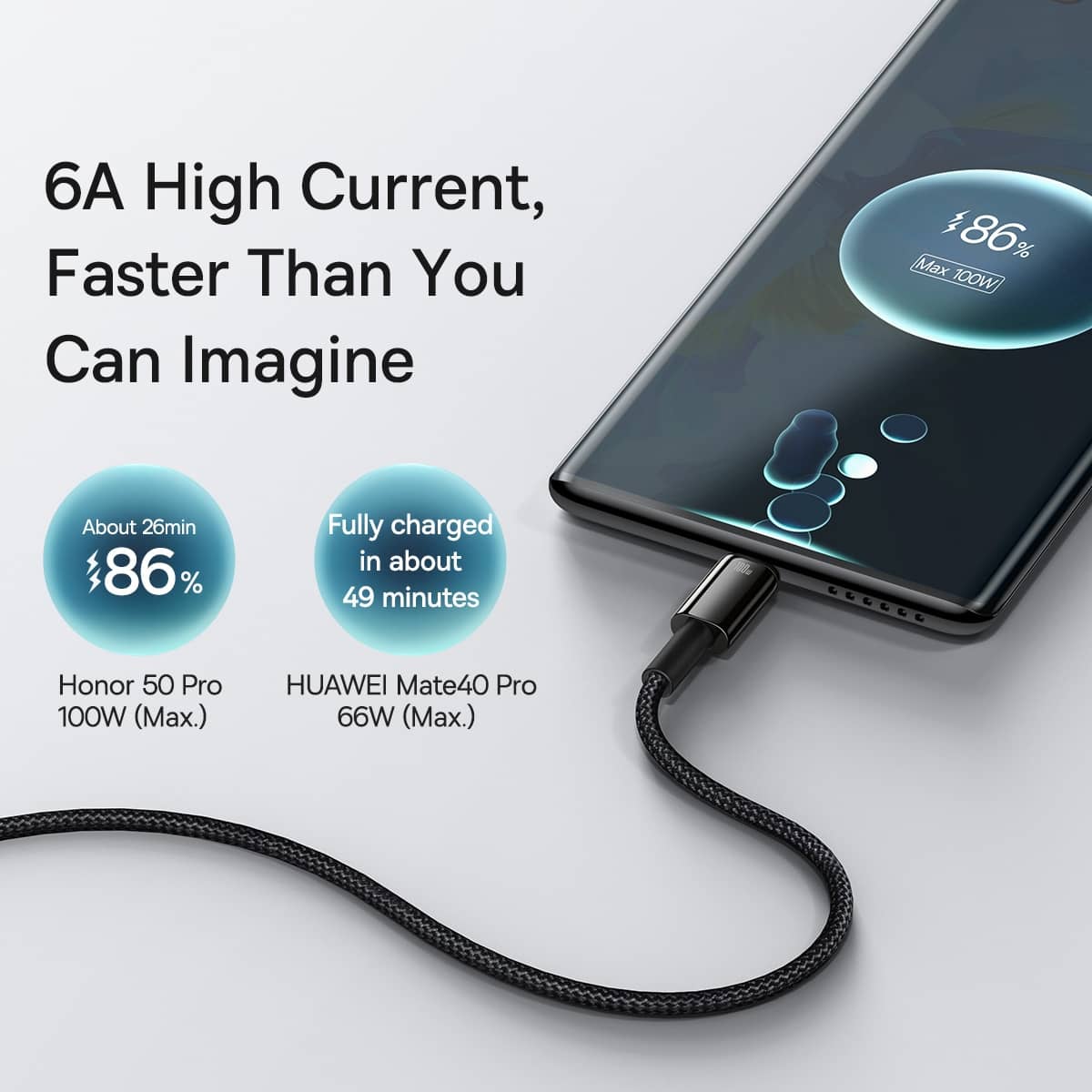 کابل شارژ 1 متری USB به Type-C بیسوس 100 وات مدل Baseus Tungsten Gold Fast Charging Data USB to Type-C 100W 1M CB000026 CAWJ000001