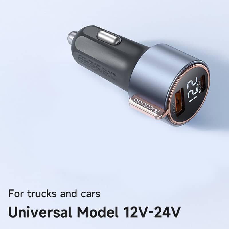 شارژر فندکی 45 وات مک دودو فست شارژ مدل Mcdodo CC-369 QC3.0 PD3.0 3A 45W Car Charger With Digital Display