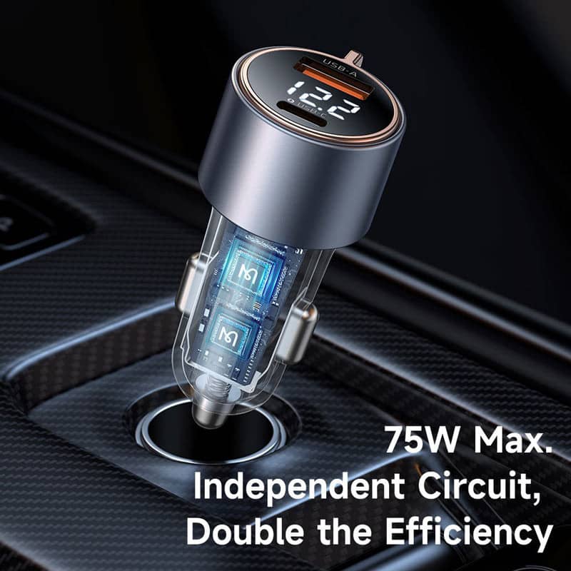 شارژر فندکی 45 وات مک دودو فست شارژ مدل Mcdodo CC-369 QC3.0 PD3.0 3A 45W Car Charger With Digital Display
