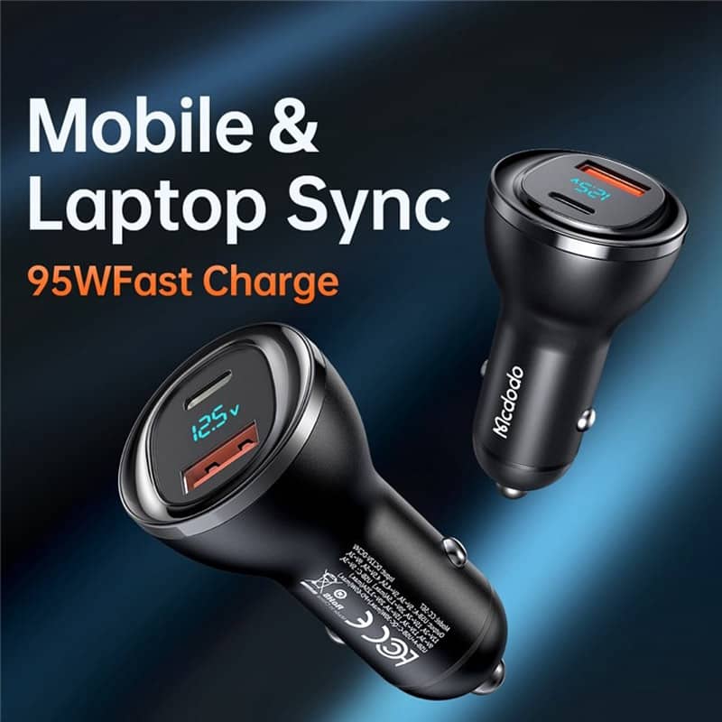شارژر فندکی 95 وات مک دودو فست شارژ مدل Mcdodo CC-5670 5A QC3.0 PD 95W Car Charger