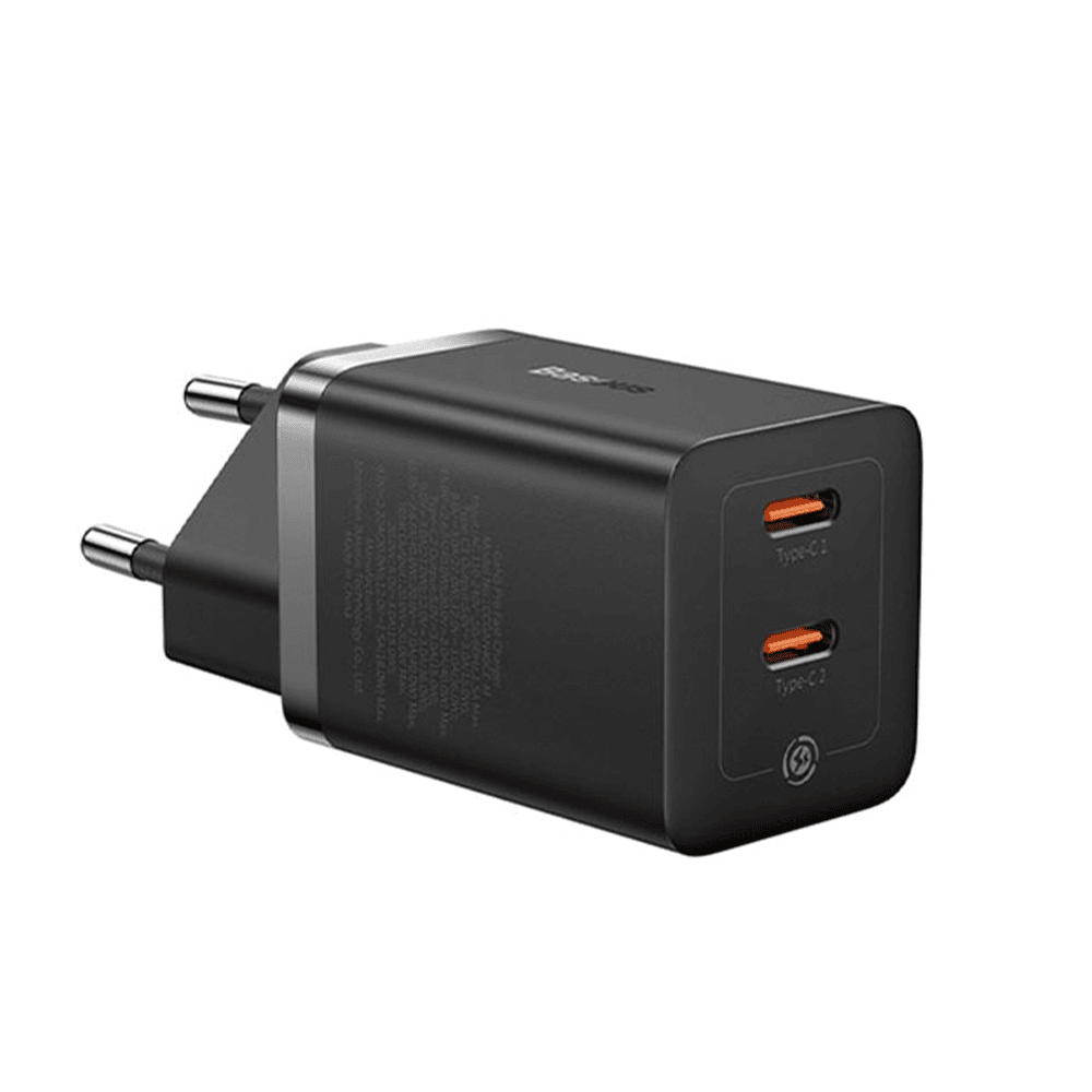 شارژر دیواری 40 وات بیسوس مدل Baseus GaN5 Pro Fast Charger C+C 40W EU CCGAN40CE-M