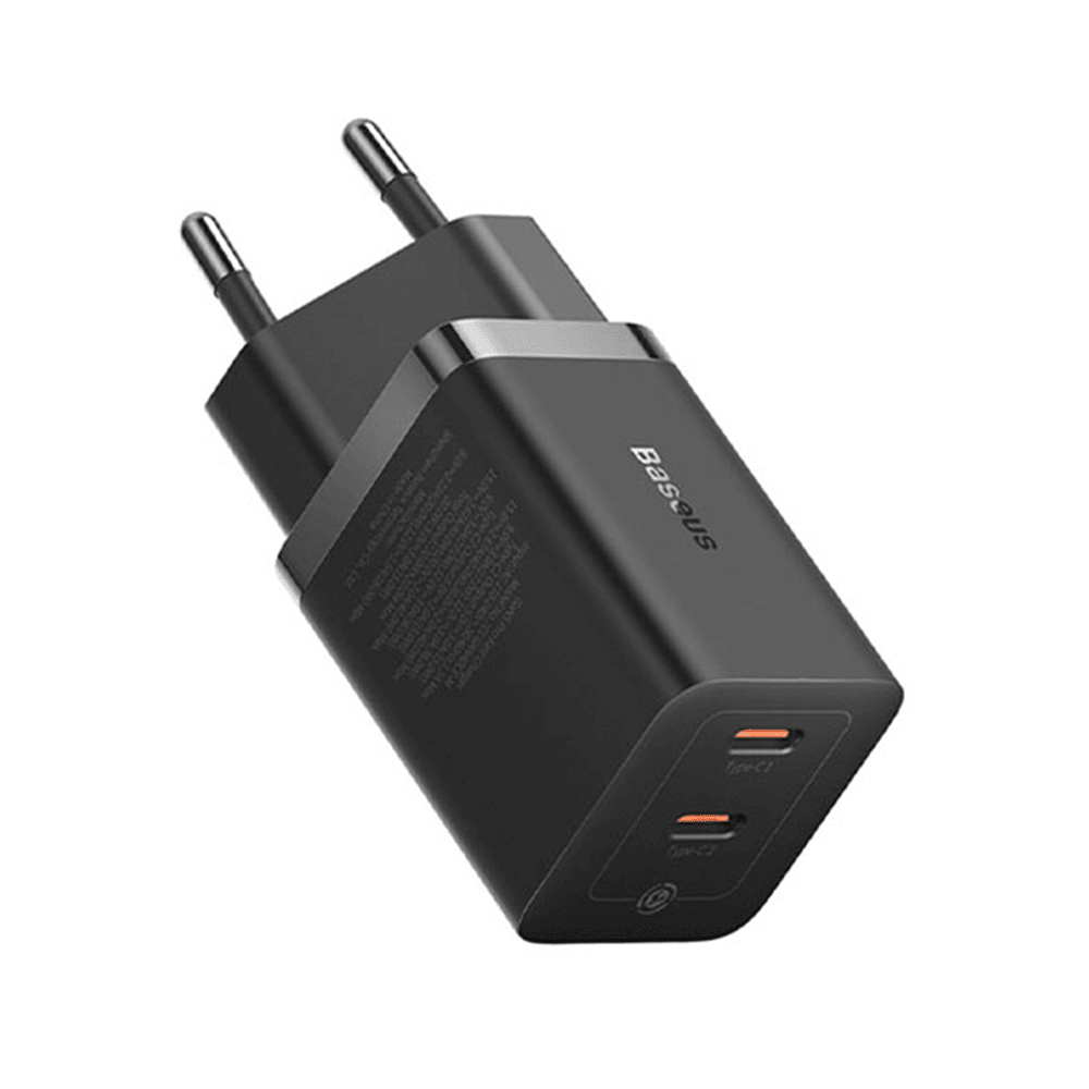 شارژر دیواری 40 وات بیسوس مدل Baseus GaN5 Pro Fast Charger C+C 40W EU CCGAN40CE-M