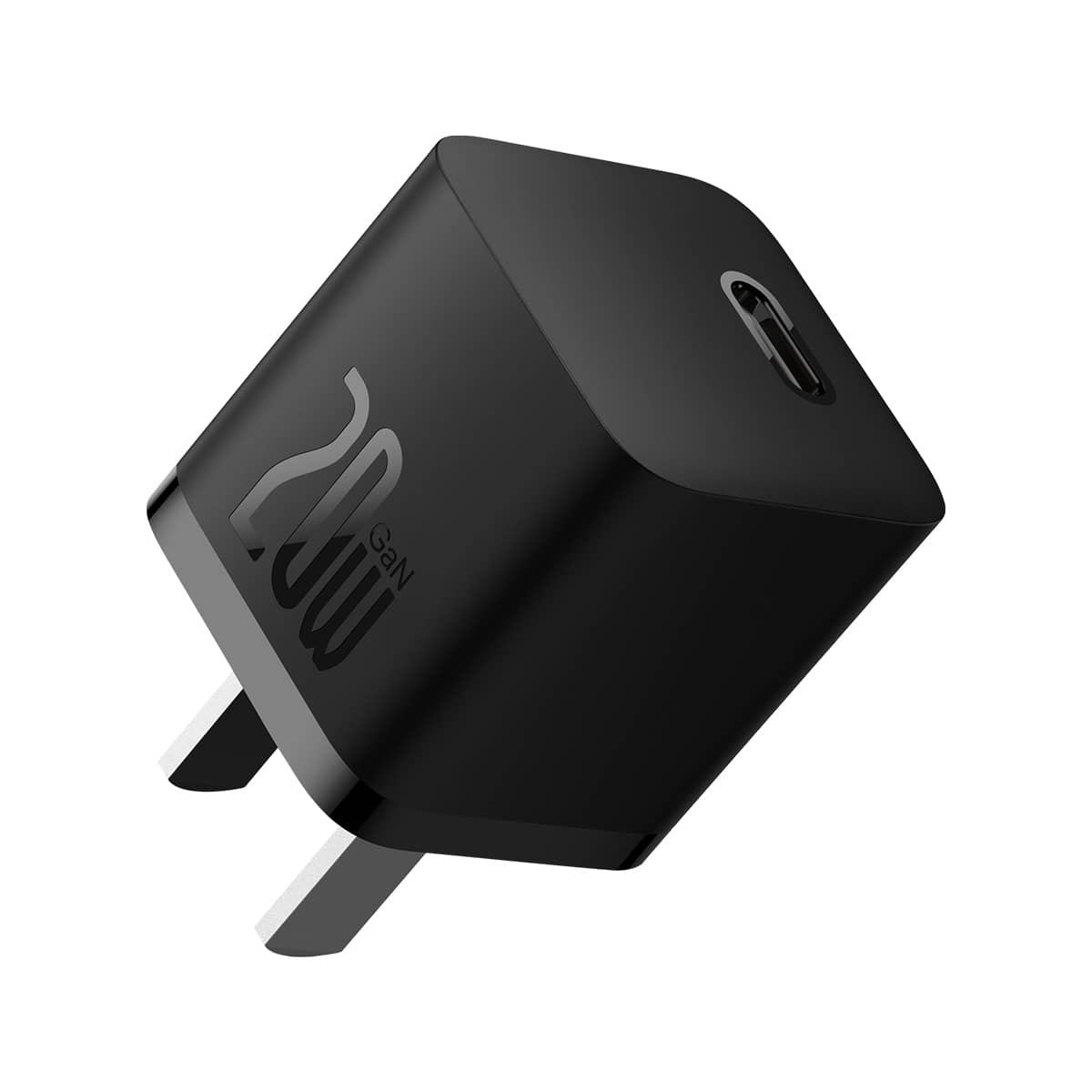 شارژر دیواری 20 وات بیسوس مشکی مناسب آیفون مدل Baseus GaN5 Fast Charger Type C 20W CN Mini