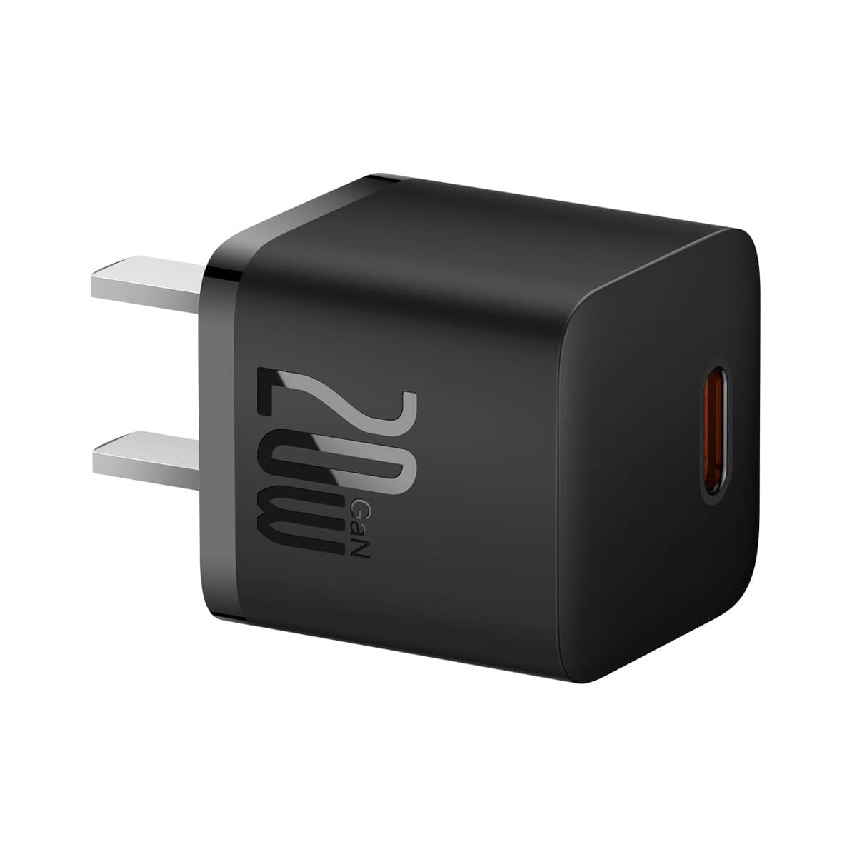شارژر دیواری 20 وات بیسوس مشکی مناسب آیفون مدل Baseus GaN5 Fast Charger Type C 20W CN Mini