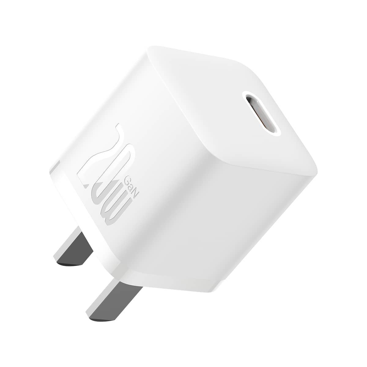 شارژر دیواری 20 وات بیسوس به همراه کابل مناسب آیفون مدل Baseus GaN5 Fast Charger 1C 20W CCGN040102