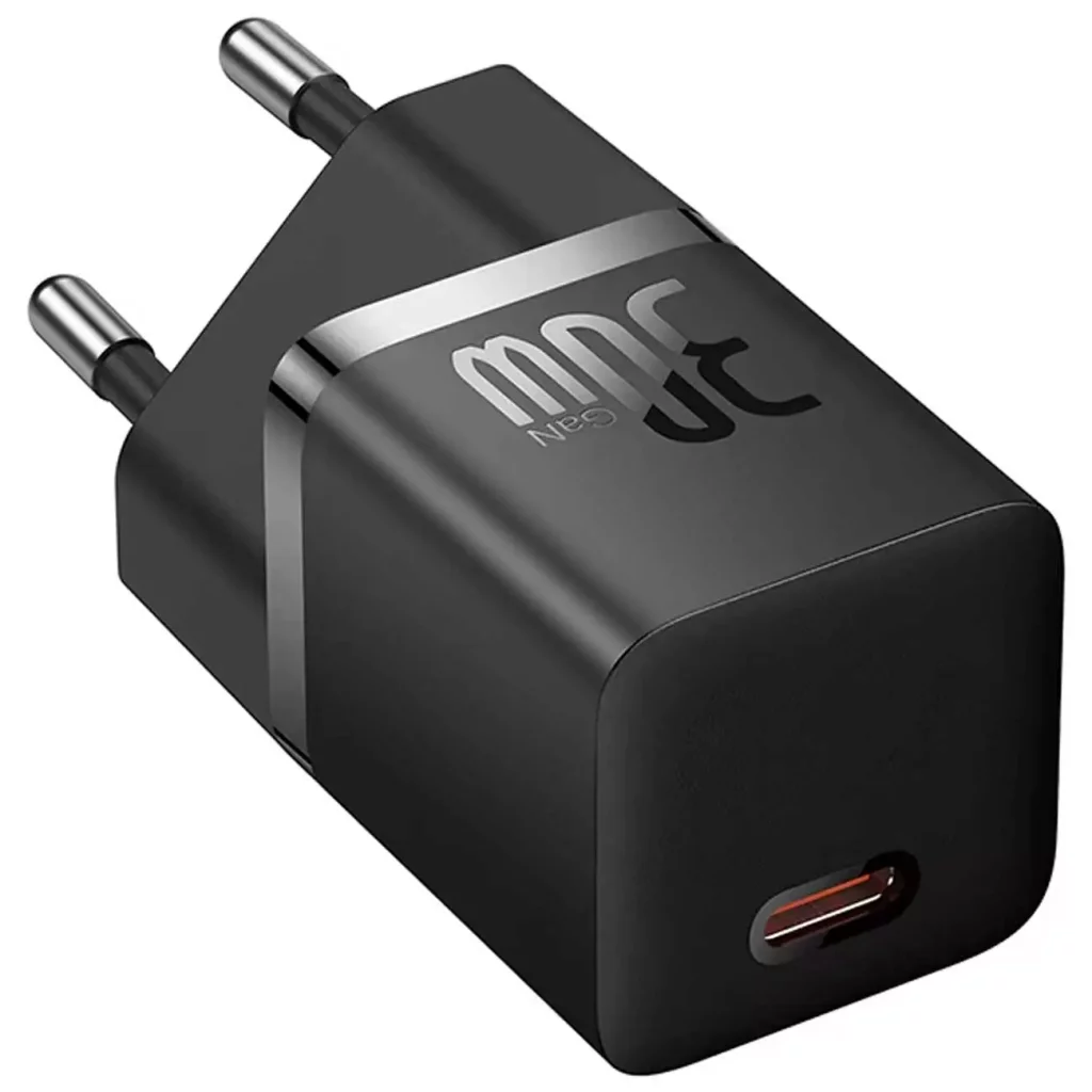 شارژر دیواری بیسوس 30 وات مدل Baseus GaN5 Fast Charger mini 1C 30W EU CCGAN30E5-M BS-CCGN070401