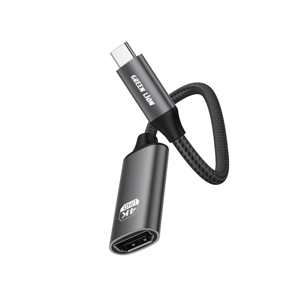 تبدیل تایپ سی به HDMI گرین لاین مدل Green Lion 4K USB-C to HDMI Adapter Cable GN4KCTHDMIBK