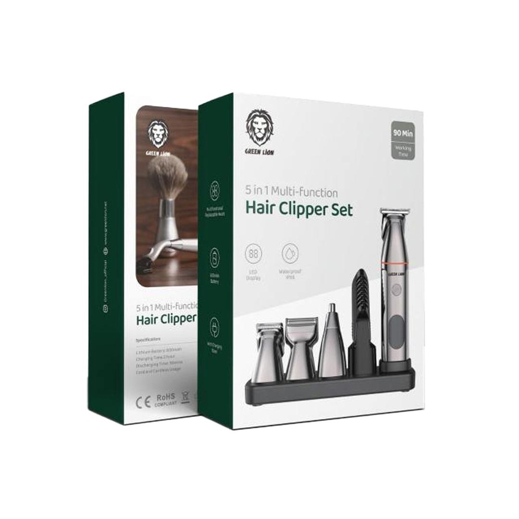 ماشین ریش تراش 5 کاره گرین لاین مدل Green Lion 5 In 1 Multi-Function Hair Clipper Set GN5IN1MHTRMBK