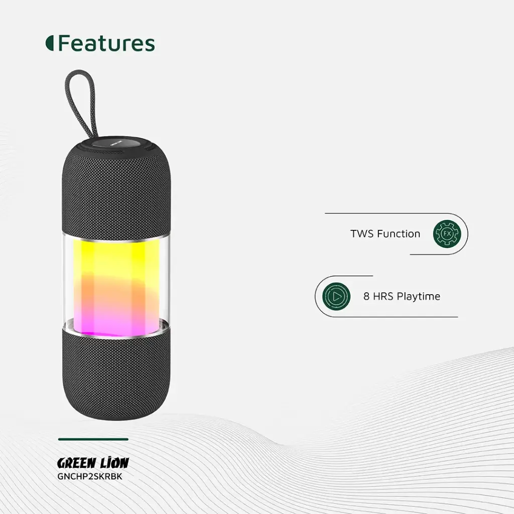 اسپیگر بلوتوثی گرین لاین مدل Green Lion Change Pro RGB Portable Speaker GNCHP2SKRBK