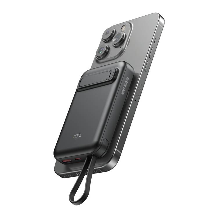 پاوربانک مگ سیف گرین لاین مدل Green Lion DXB MagSafe 10000mAh Power Bank GNDXBMG10KBK