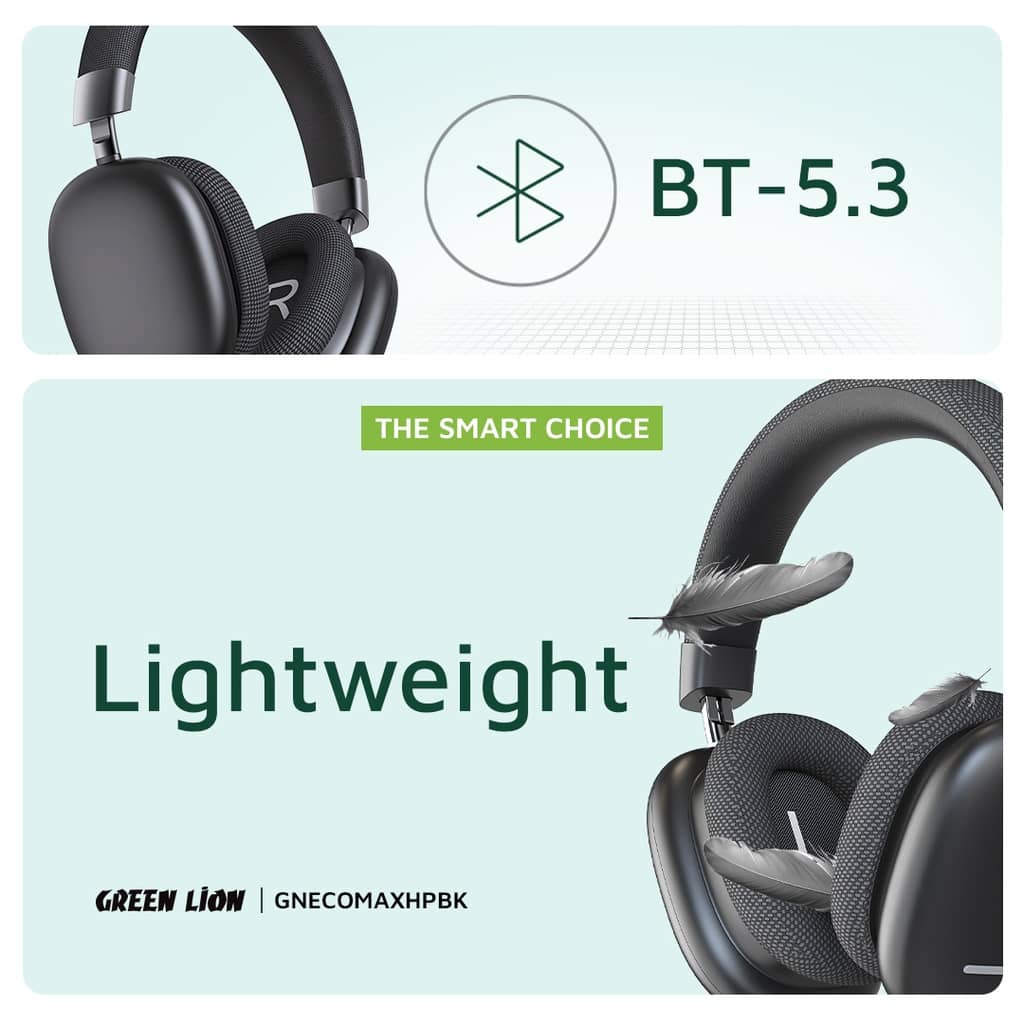 هدفون بلوتوثی گرین لاین مدل Green Lion Echo Max Headphone GNECOMAXHPBK