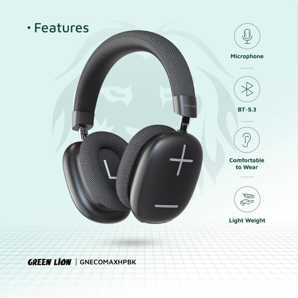 هدفون بلوتوثی گرین لاین مدل Green Lion Echo Max Headphone GNECOMAXHPBK