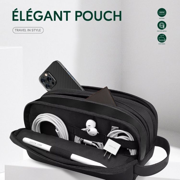 کیف لوازم جانبی گرین لاین مدل Green Lion Elegant Pouch GNEPCHBK