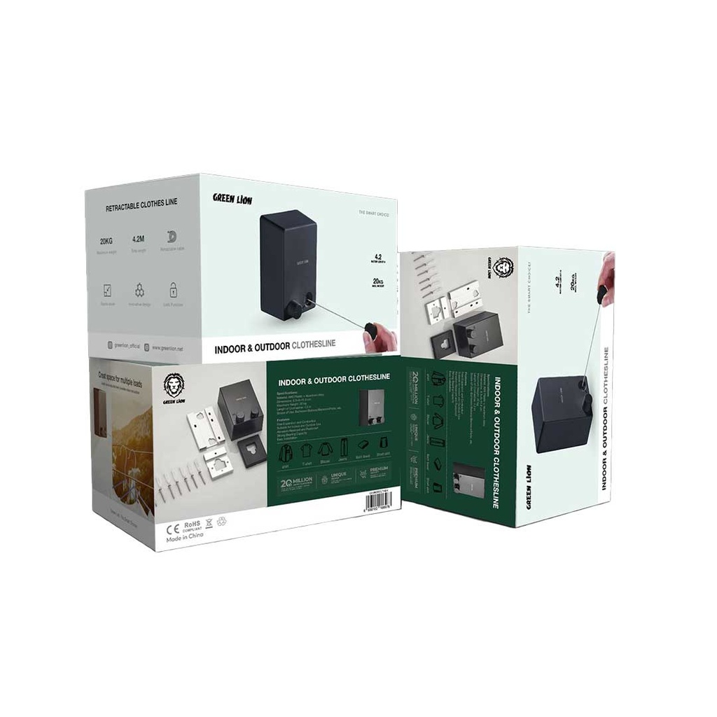 بند رخت گرین لاین مدل Green Lion Indoor & Outdoor Clothesline GNINODCLTHBK