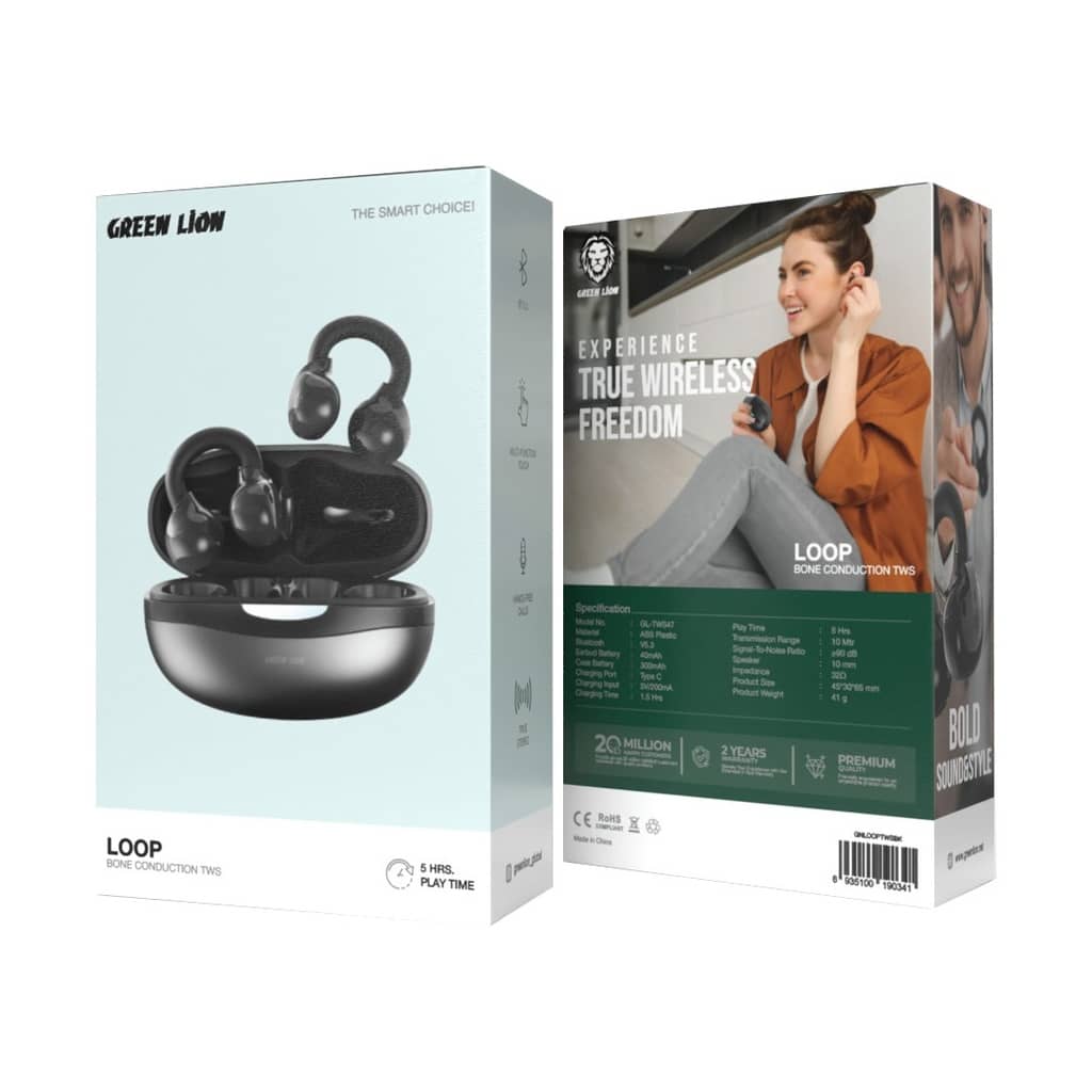 هندزفری بلوتوثی گرین لاین مدل Green Lion Loop Bone Conduction TWS GNLOOPTWSBK
