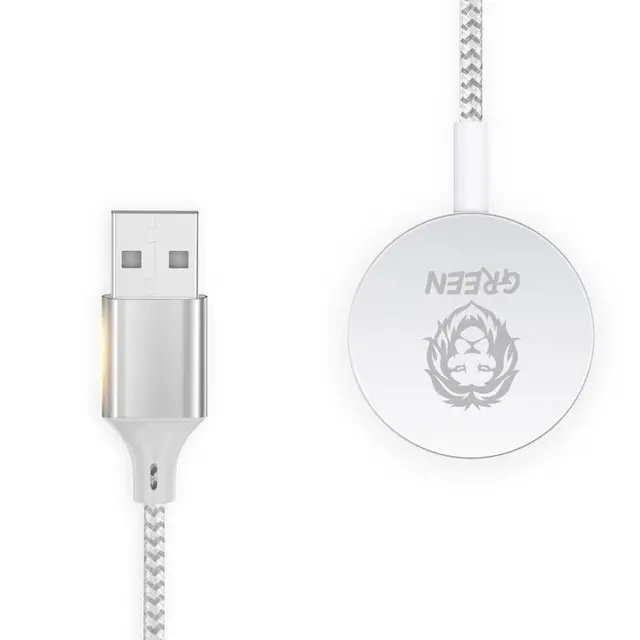 شارژر بی سیم مغناطیسی گرین لاین مناسب اپل واچ Magnetic Braided Charging Cable